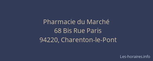 Pharmacie du March&eacute;