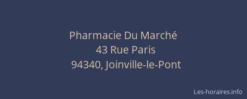 Pharmacie Du March&eacute;
