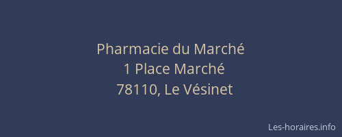 Pharmacie du March&eacute;