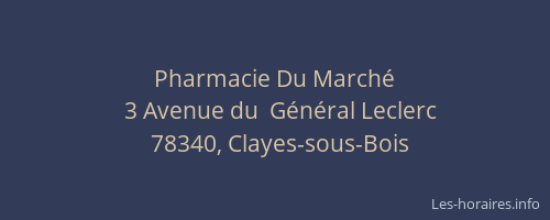 Pharmacie Du March&eacute;