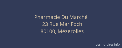 Pharmacie Du March&eacute;