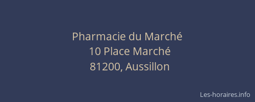 Pharmacie du March&eacute;