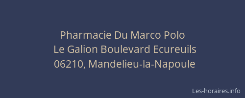 Pharmacie Du Marco Polo