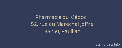 Pharmacie du M&eacute;doc