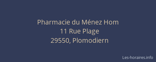 Pharmacie du Ménez Hom