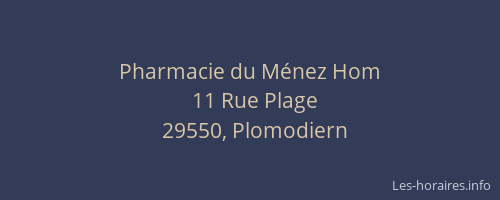 Pharmacie du M&eacute;nez Hom