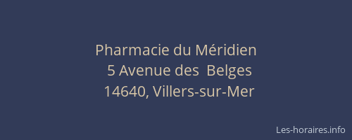 Pharmacie du M&eacute;ridien