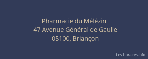 Pharmacie du Mélézin