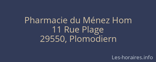 Pharmacie du Ménez Hom