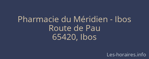 Pharmacie du Méridien - Ibos