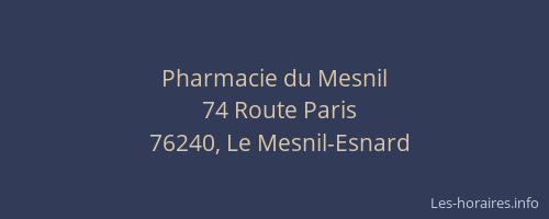 Pharmacie du Mesnil
