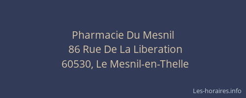 Pharmacie Du Mesnil