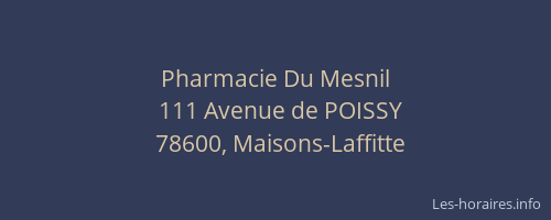 Pharmacie Du Mesnil