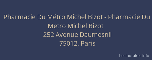 Pharmacie Du Métro Michel Bizot - Pharmacie Du Metro Michel Bizot