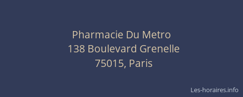 Pharmacie Du Metro