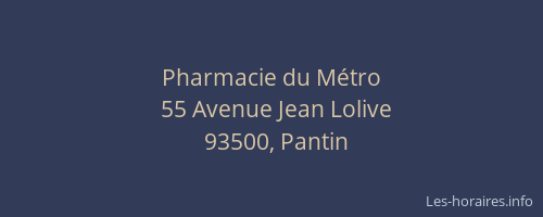 Pharmacie du Métro