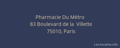 Pharmacie Du Métro