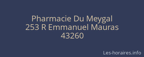 Pharmacie Du Meygal