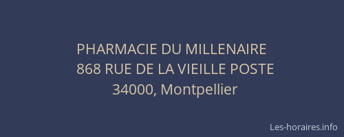 PHARMACIE DU MILLENAIRE