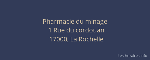 Pharmacie du minage