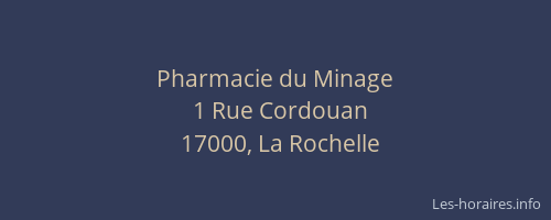 Pharmacie du Minage