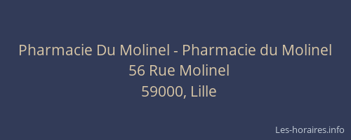 Pharmacie Du Molinel - Pharmacie du Molinel
