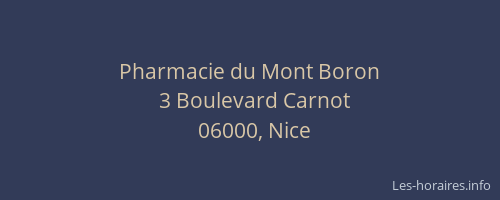 Pharmacie du Mont Boron