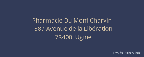 Pharmacie Du Mont Charvin