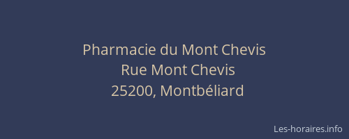 Pharmacie du Mont Chevis