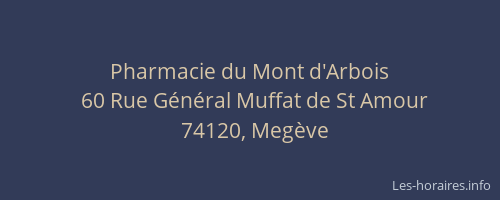 Pharmacie du Mont d'Arbois