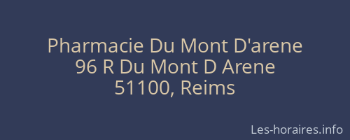 Pharmacie Du Mont D'arene