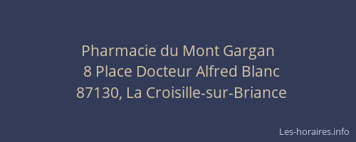 Pharmacie du Mont Gargan