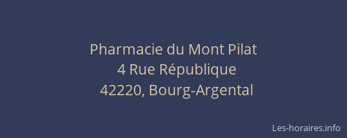 Pharmacie du Mont Pilat