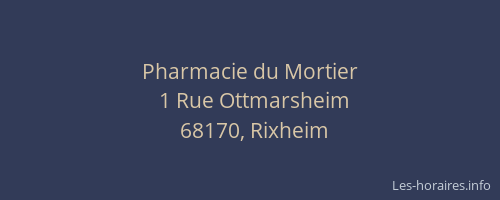 Pharmacie du Mortier