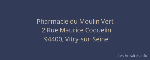 Pharmacie du Moulin Vert