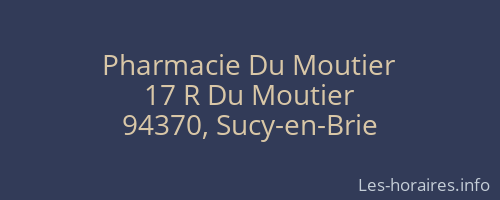 Pharmacie Du Moutier