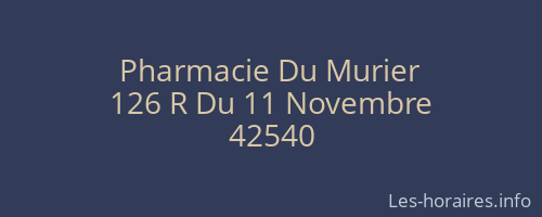Pharmacie Du Murier