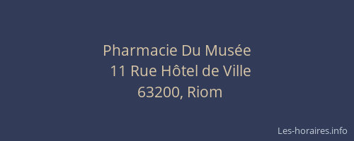 Pharmacie Du Mus&eacute;e