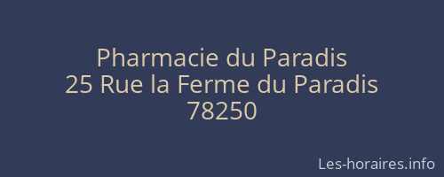 Pharmacie du Paradis