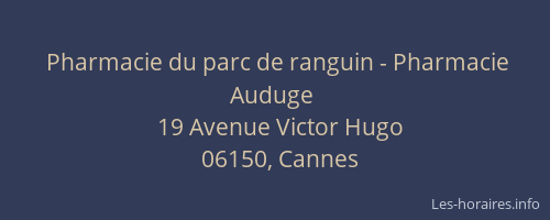 Pharmacie du parc de ranguin - Pharmacie Auduge