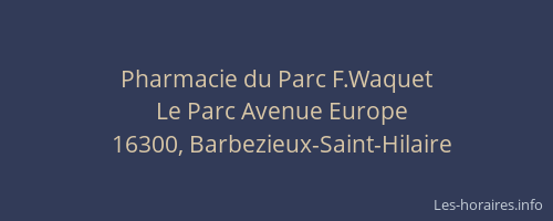 Pharmacie du Parc F.Waquet