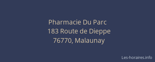 Pharmacie Du Parc