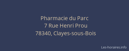 Pharmacie du Parc