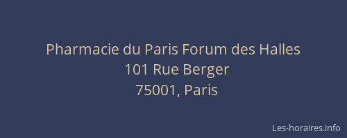 Pharmacie du Paris Forum des Halles