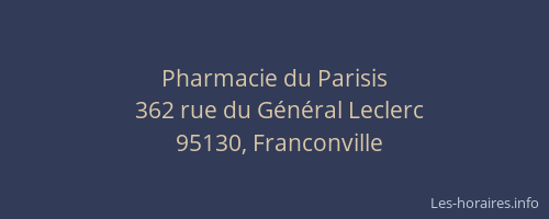 Pharmacie du Parisis