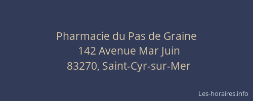 Pharmacie du Pas de Graine