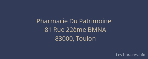 Pharmacie Du Patrimoine