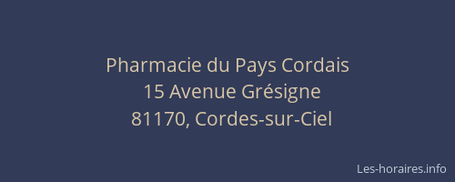Pharmacie du Pays Cordais