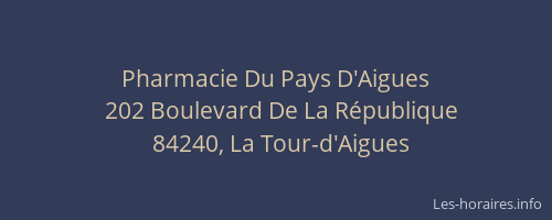 Pharmacie Du Pays D'Aigues