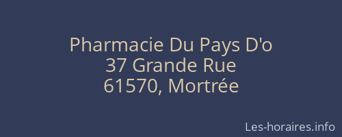 Pharmacie Du Pays D'o